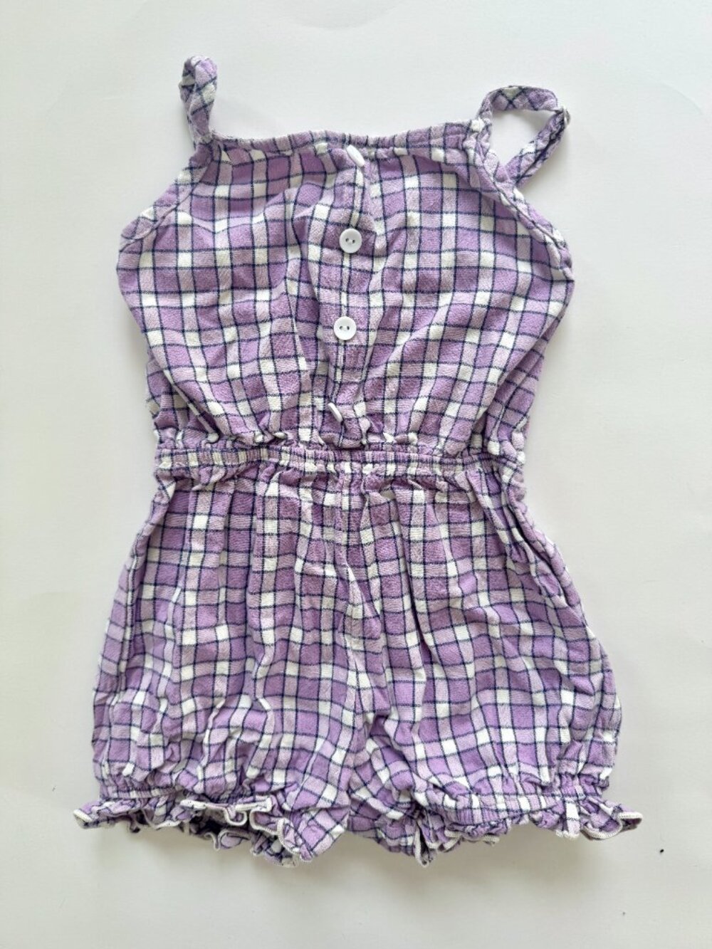 Sweet Honey Girls Lavender Plaid Romper 4T Purple